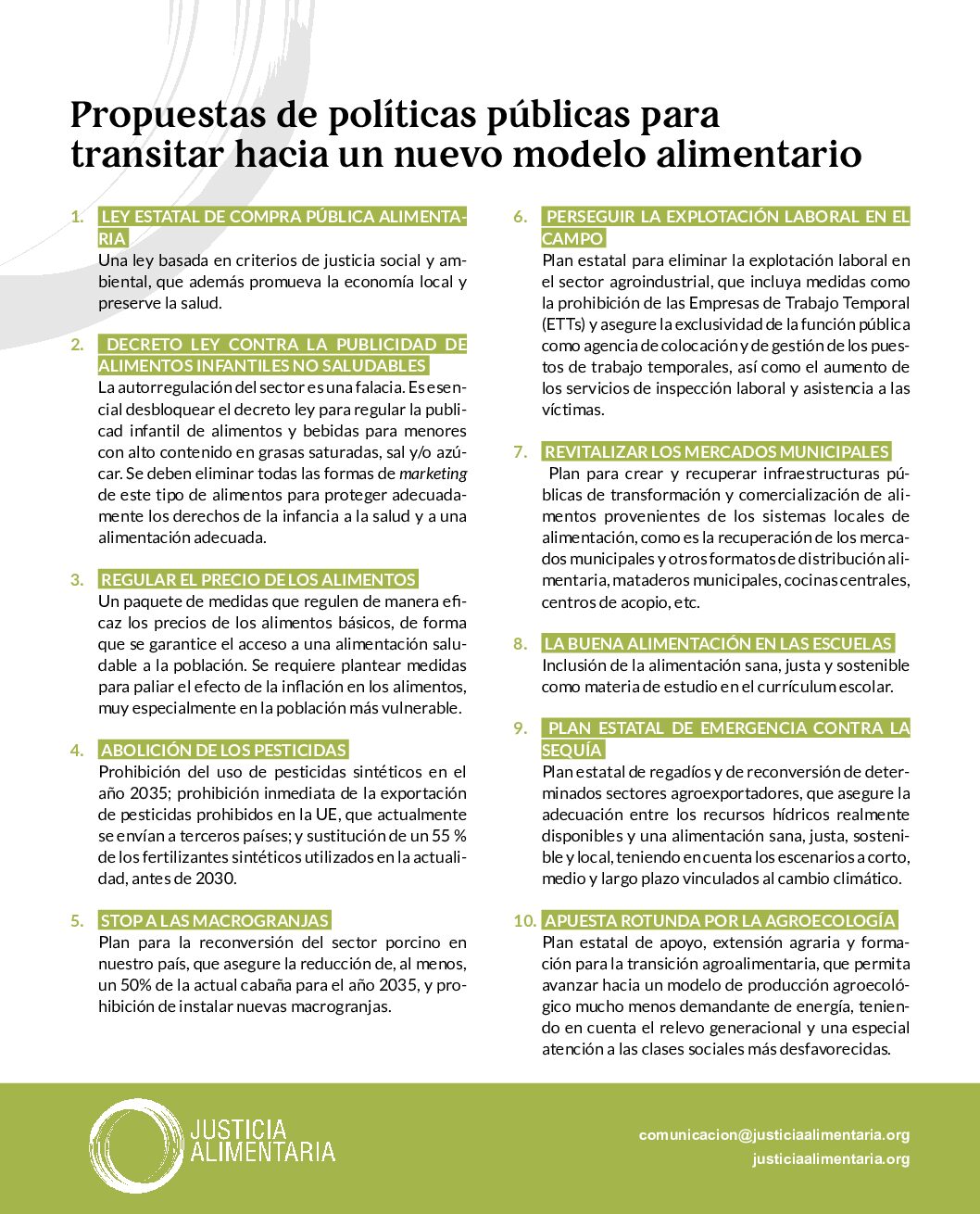 Propuestas Políticas Alimentarias